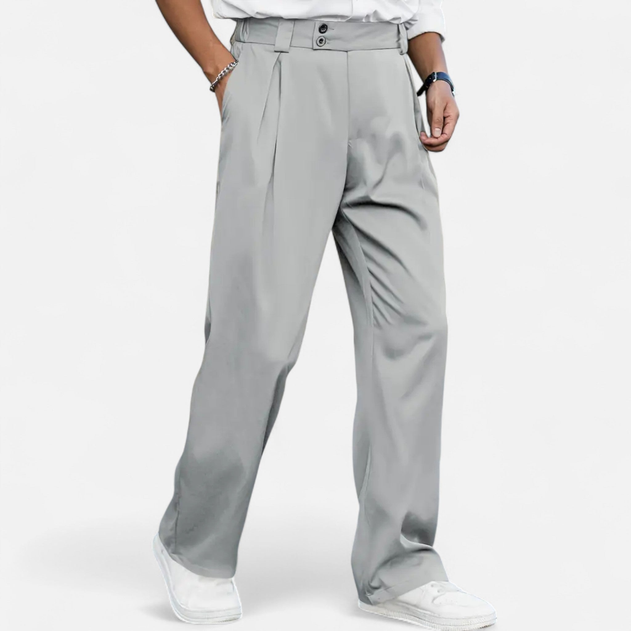 Marquiet Club | Men’s Loose Fit Double Pleated Trousers