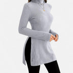Marquiet Club | Women’s High-Neck Ribbed Sweater