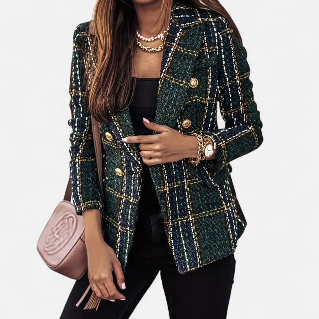 Marquiet Club | Women’s Checkered Tweed Blazer