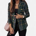 Marquiet Club | Women’s Checkered Tweed Blazer