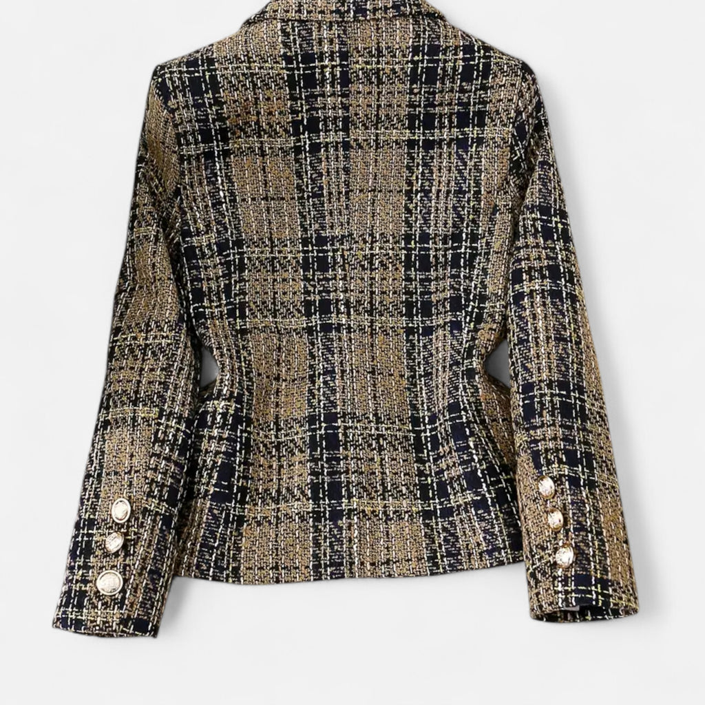 Marquiet Club | Women’s Checkered Tweed Blazer
