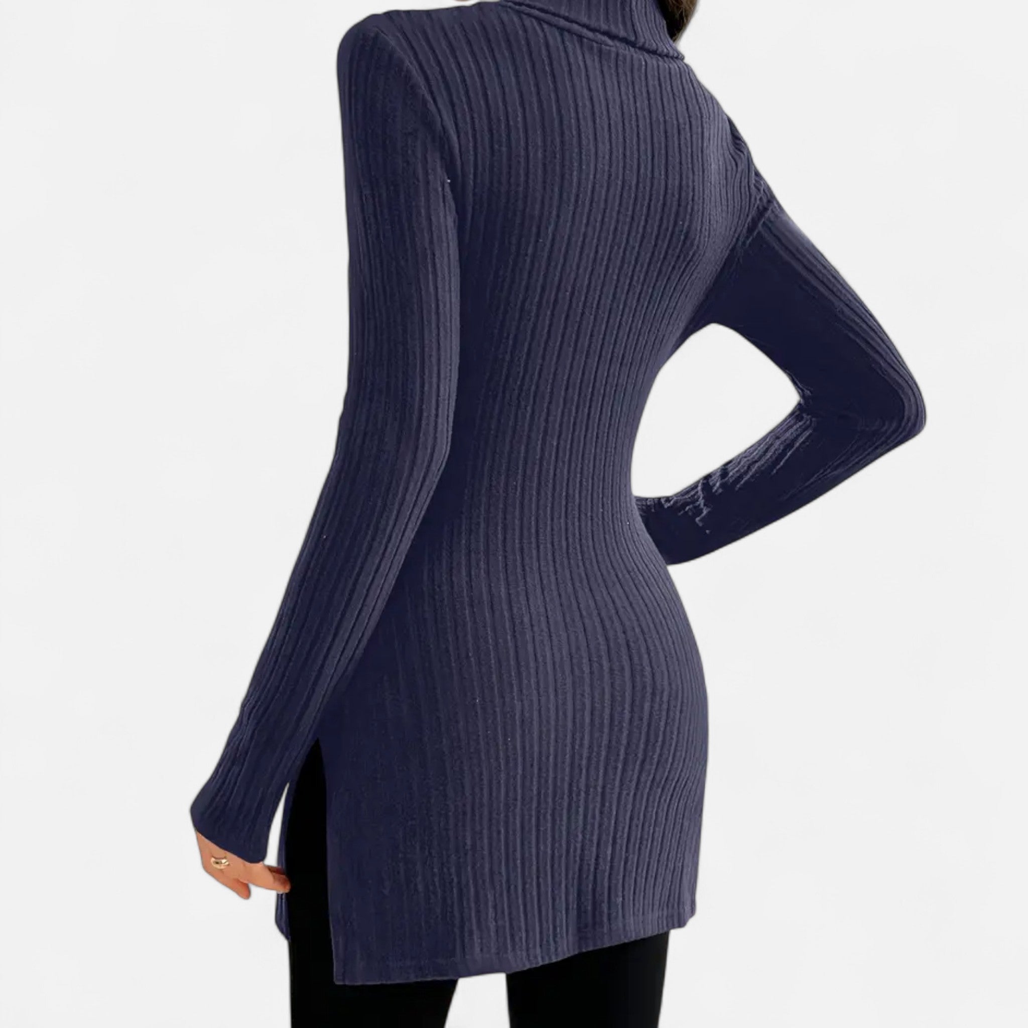 Marquiet Club | Women’s High-Neck Ribbed Sweater