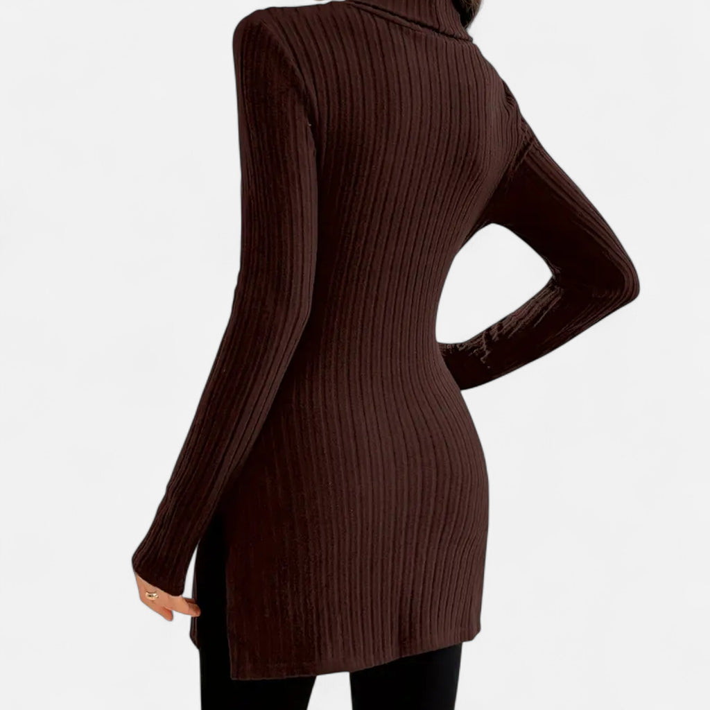 Marquiet Club | Women’s High-Neck Ribbed Sweater