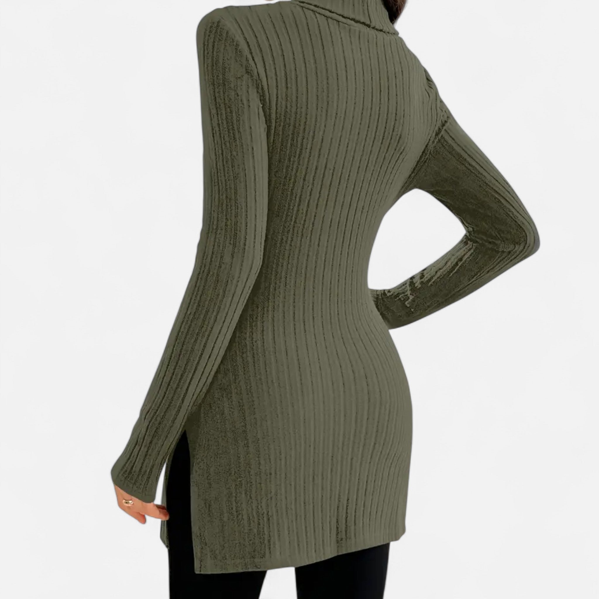 Marquiet Club | Women’s High-Neck Ribbed Sweater