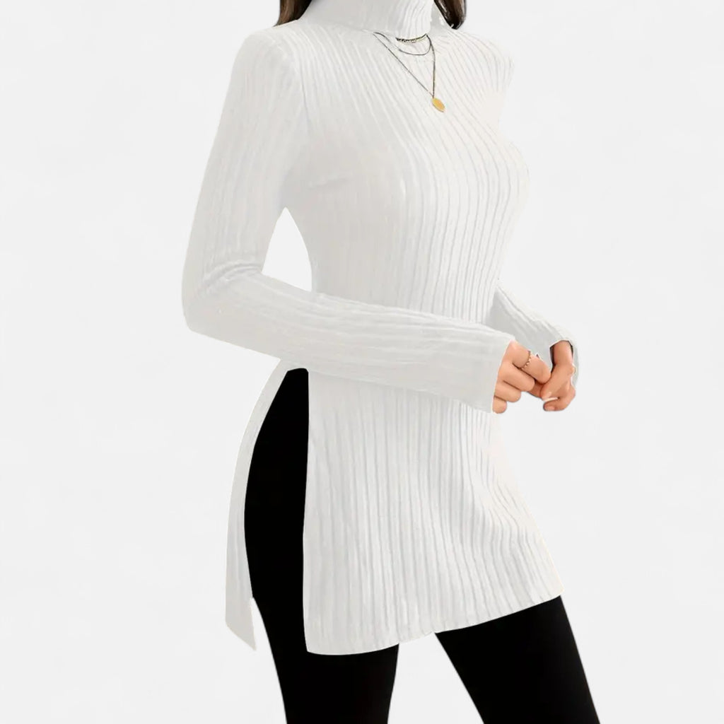 Marquiet Club | Women’s High-Neck Ribbed Sweater