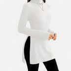Marquiet Club | Women’s High-Neck Ribbed Sweater