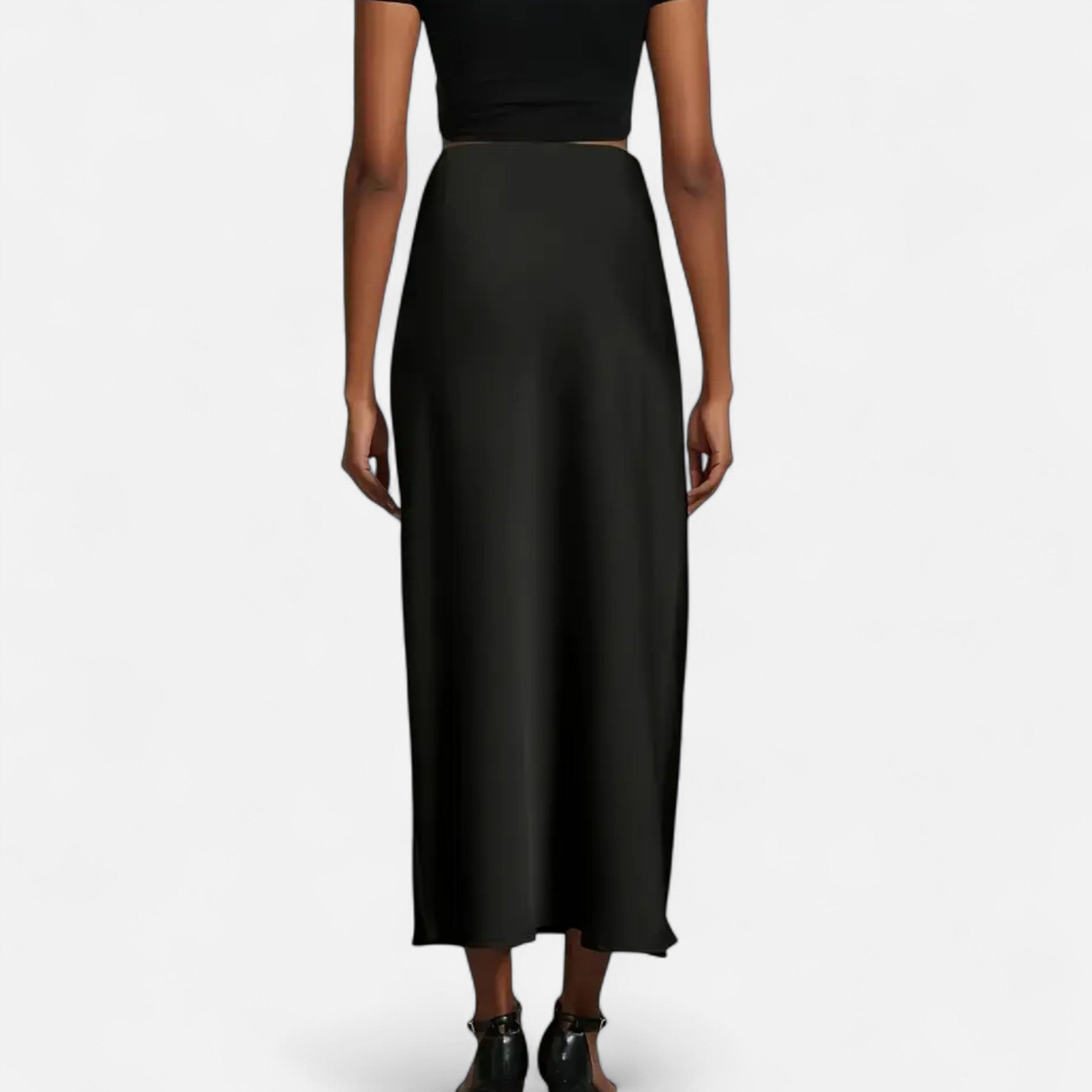 Marquiet Club | Women’s High-Waist Satin Midi Skirt