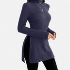 Marquiet Club | Women’s High-Neck Ribbed Sweater