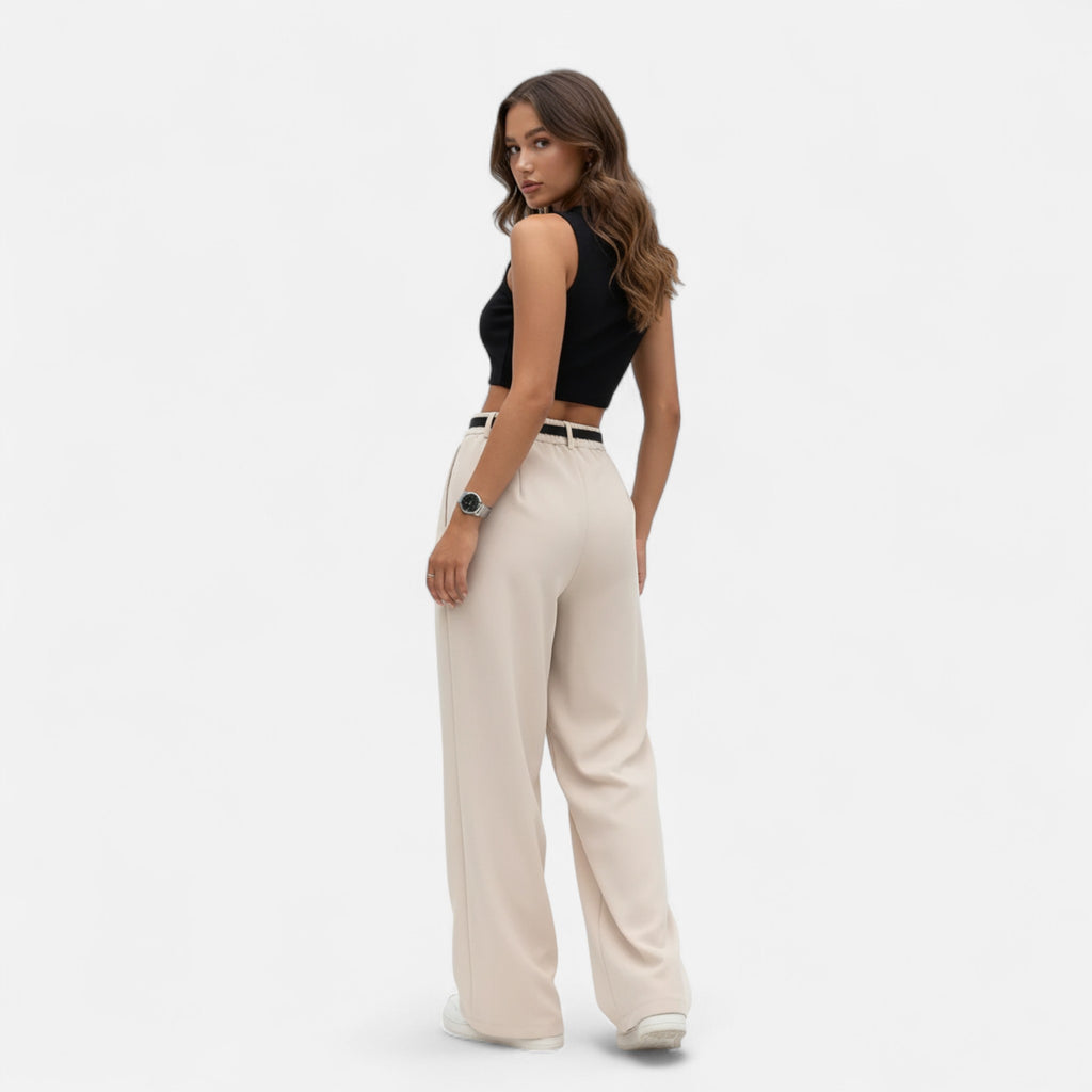 Marquiet Club | Women’s High-Waisted Wide-Leg Trousers