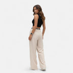 Marquiet Club | Women’s High-Waisted Wide-Leg Trousers