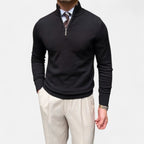Marquiet Club | Men’s Knitted Funnel Neck Zip Sweater