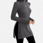 Marquiet Club | Women’s High-Neck Ribbed Sweater