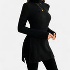 Marquiet Club | Women’s High-Neck Ribbed Sweater