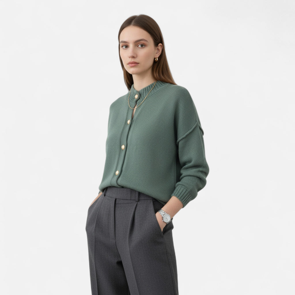 Marquiet Club | Women’s Knit Button-Up Cardigan
