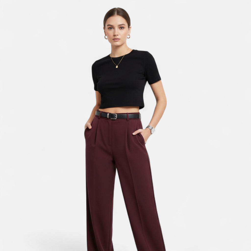 Marquiet Club | Women’s Slim-Fit Pleated Trousers