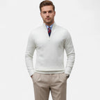 Marquiet Club | Men’s Knitted Funnel Neck Zip Sweater