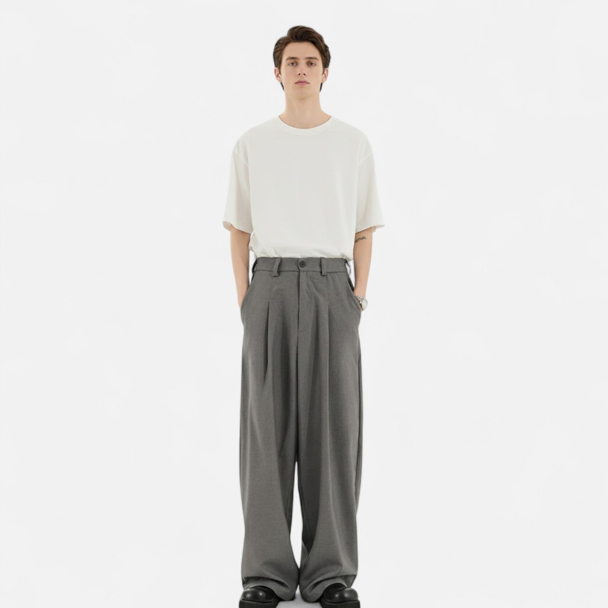 Marquiet Club | Men’s Pleated Trousers Relaxed Fit