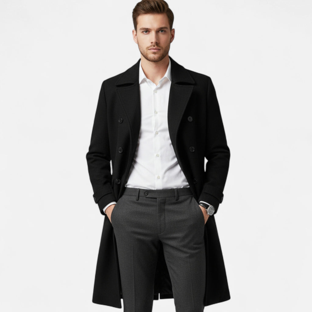 Marquiet Club | Men’s Double-Breasted Wool Overcoat