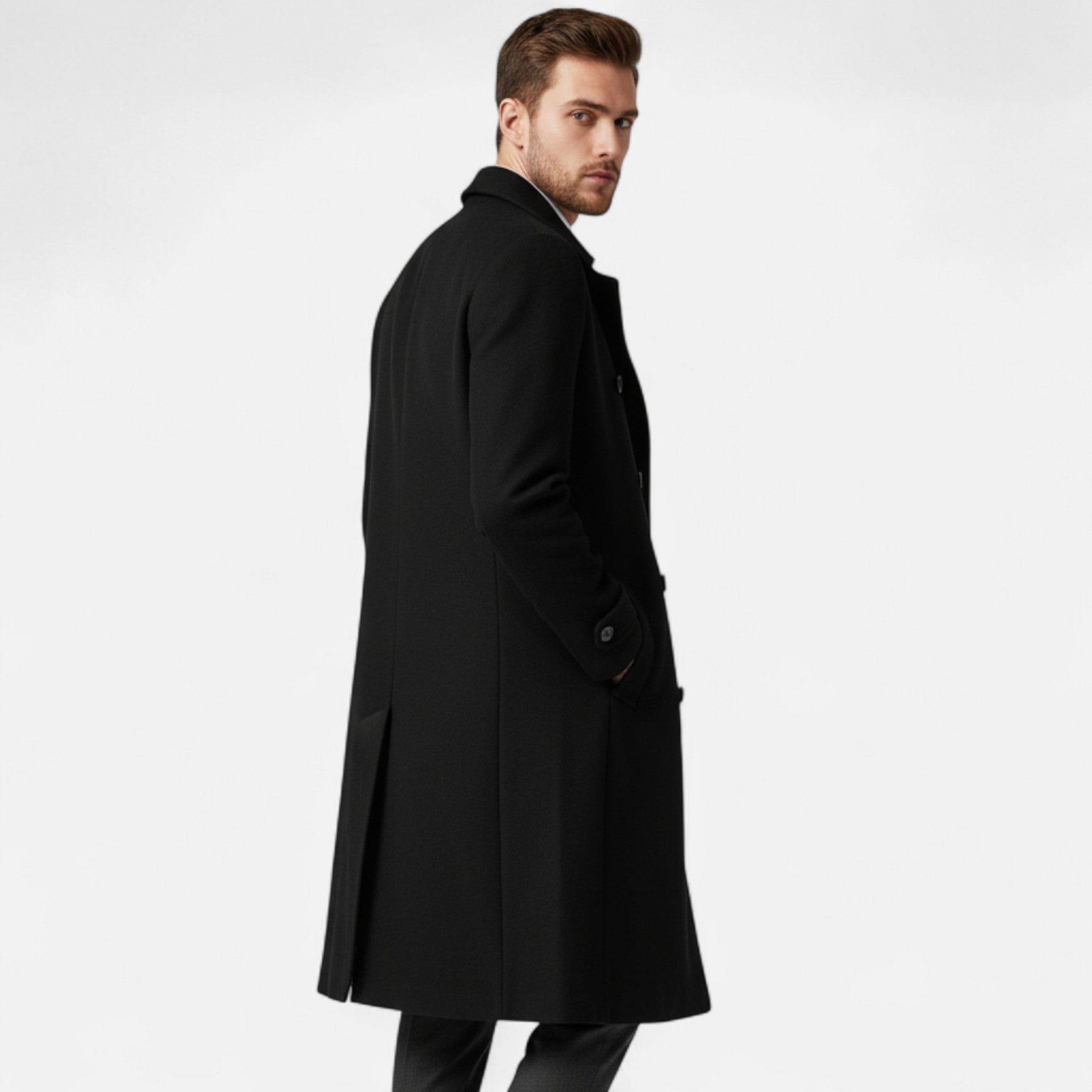 Marquiet Club | Men’s Double-Breasted Wool Overcoat