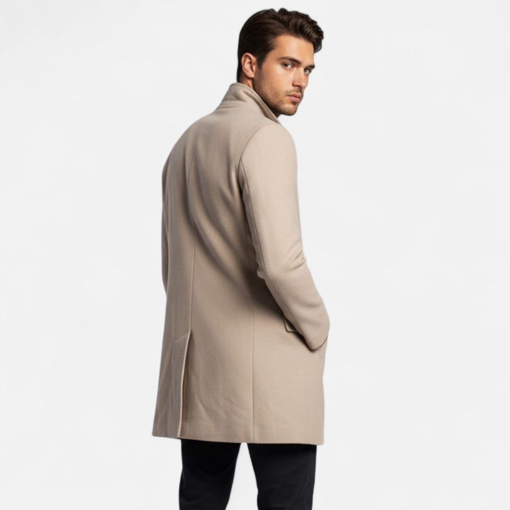 Marquiet Club | Men’s Single-Breasted Wool Overcoat