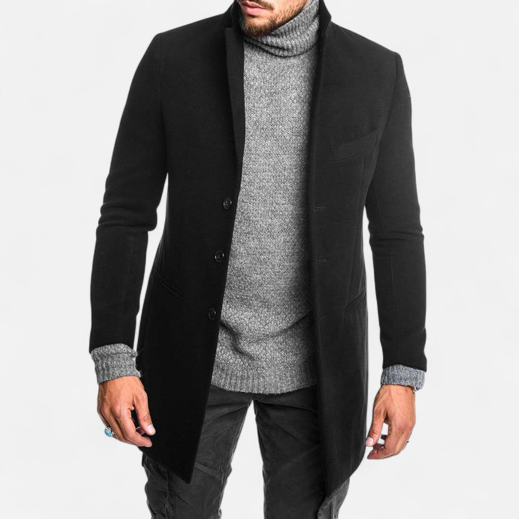 Marquiet Club | Men’s Single-Breasted Wool Overcoat