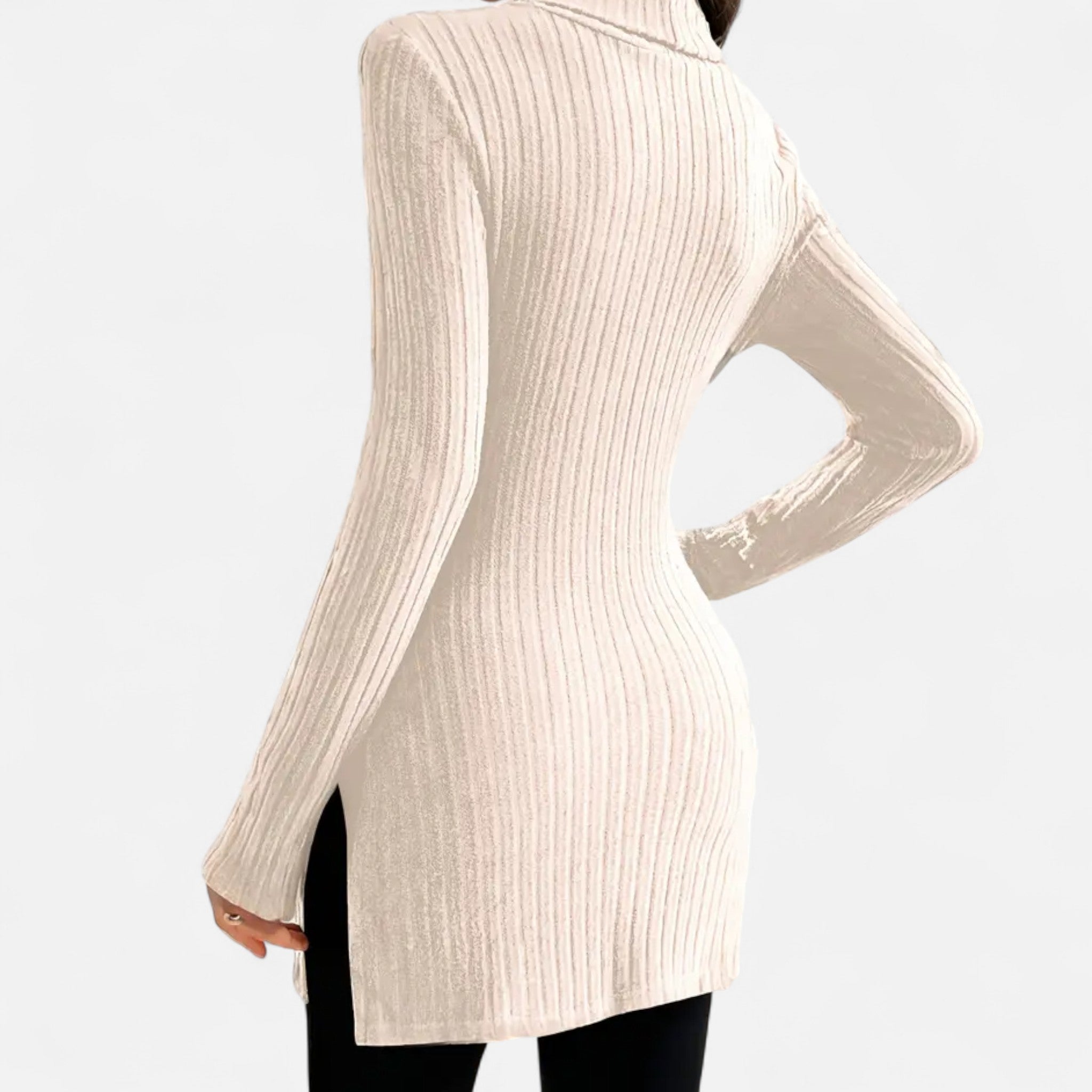 Marquiet Club | Women’s High-Neck Ribbed Sweater