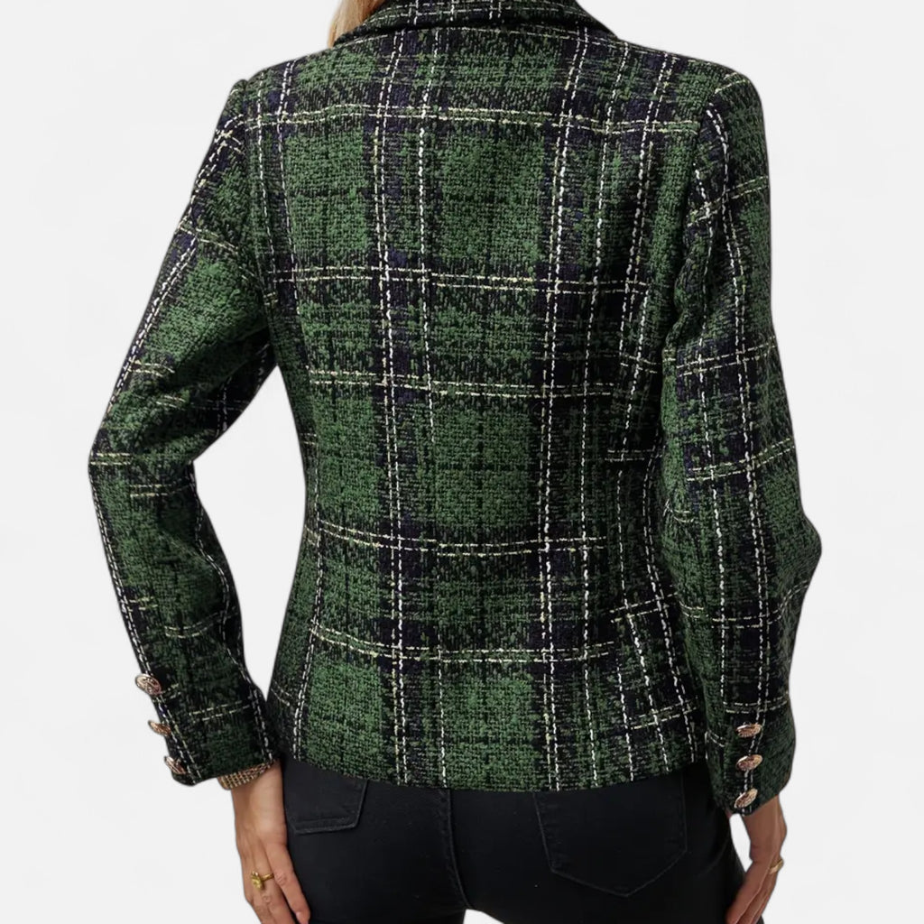Marquiet Club | Women’s Checkered Tweed Blazer