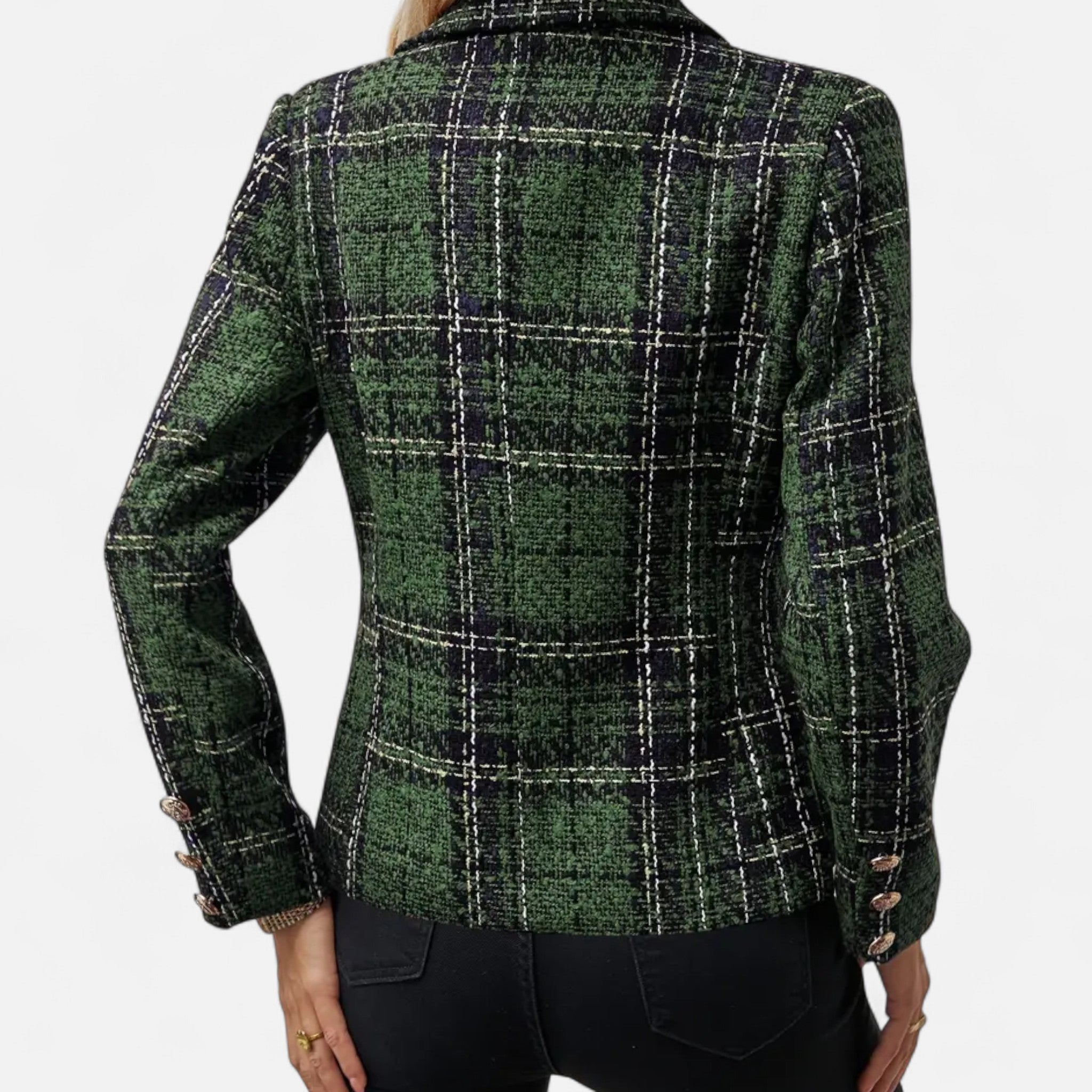 Marquiet Club | Women’s Checkered Tweed Blazer