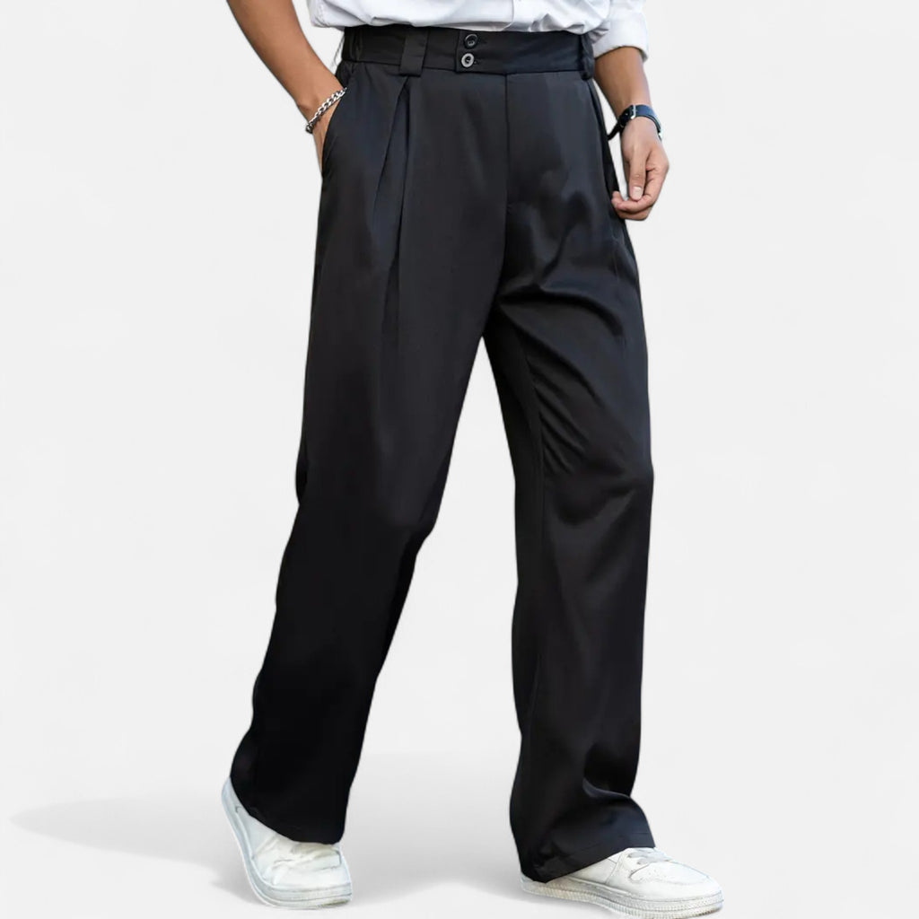 Marquiet Club | Men’s Loose Fit Double Pleated Trousers
