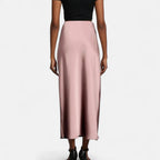 Marquiet Club | Women’s High-Waist Satin Midi Skirt