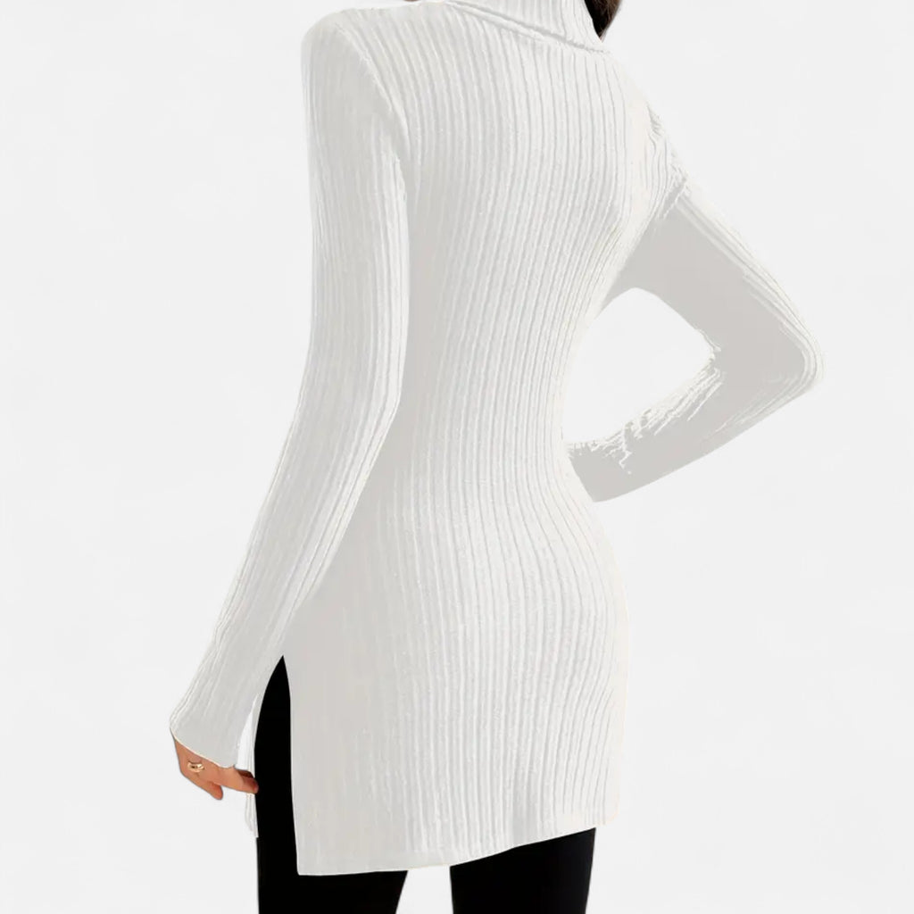 Marquiet Club | Women’s High-Neck Ribbed Sweater