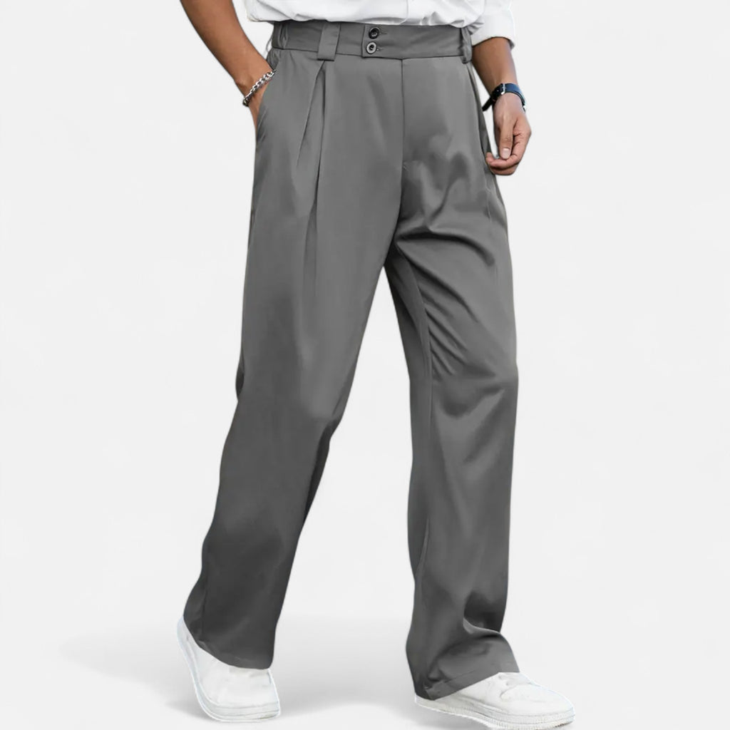 Marquiet Club | Men’s Loose Fit Double Pleated Trousers