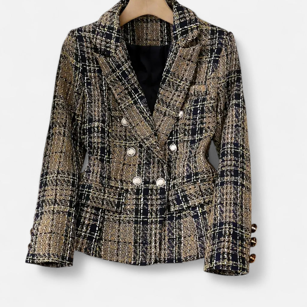 Marquiet Club | Women’s Checkered Tweed Blazer