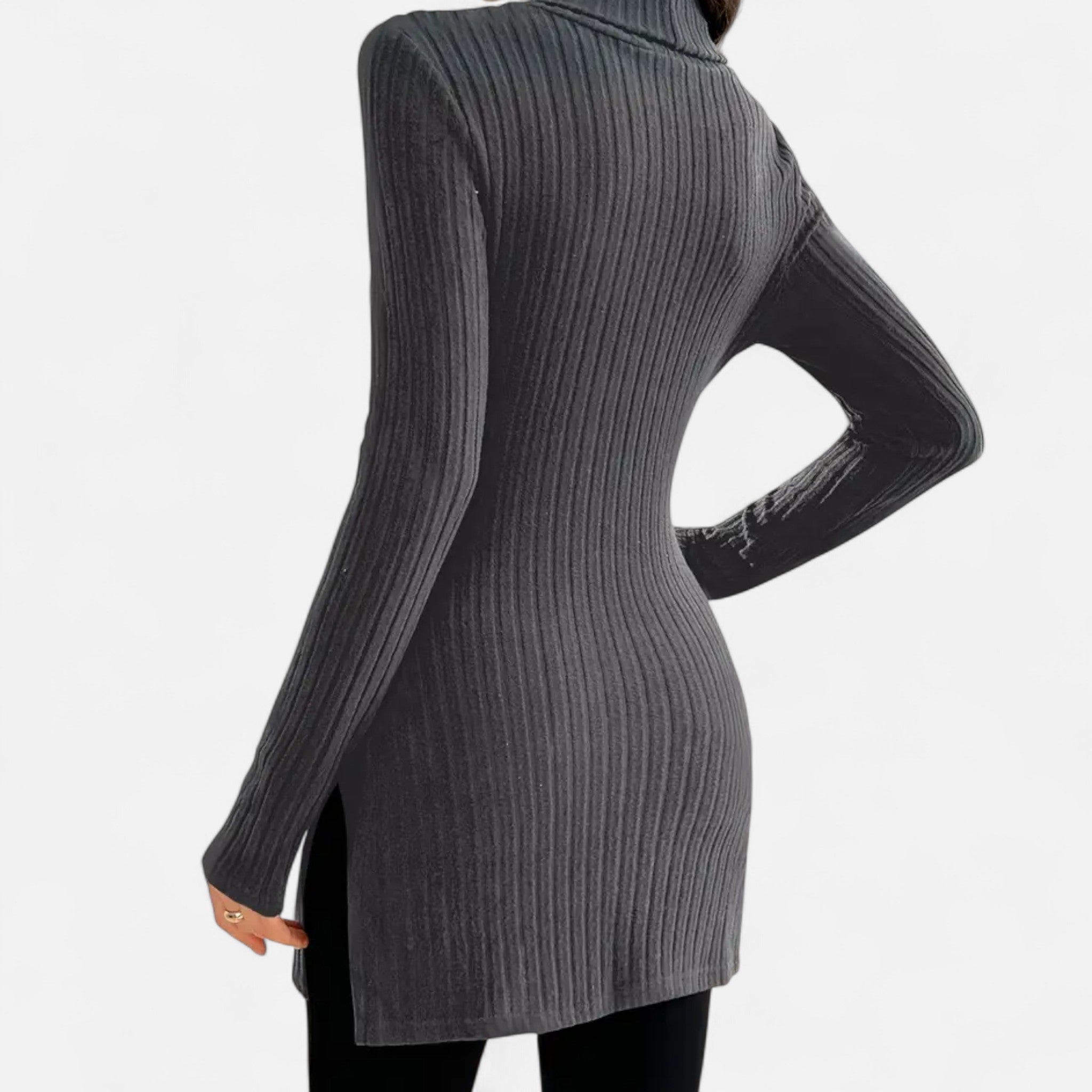 Marquiet Club | Women’s High-Neck Ribbed Sweater