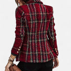 Marquiet Club | Women’s Checkered Tweed Blazer