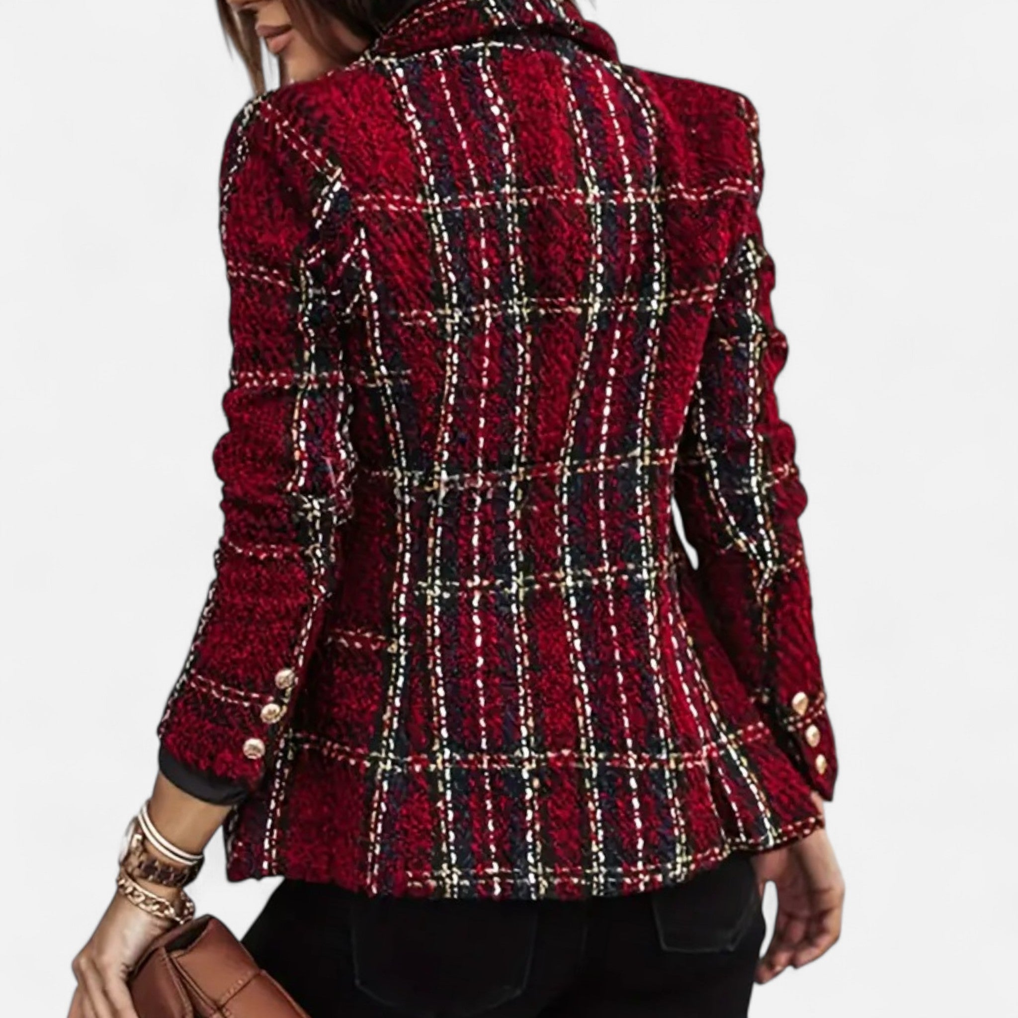Marquiet Club | Women’s Checkered Tweed Blazer